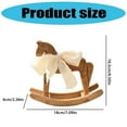 thumbnail image 4 of AOOOWER Wooden Horse Figurine Rocking Horse Statue with Ribbon Decorative Unique Collectible Holiday Ornament Table Shelf Decors, 4 of 13