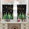 thumbnail image 6 of Christmas Tree Sheer Curtains 45 Inches Long, Winter Snowflakes Xmas Pine Tree Black Light Filtering Window Curtains for Living Room/Bedroom, Rod Pocket Voile Sheer Drapes, 52"Wx45"L, 2 Panels, 6 of 9