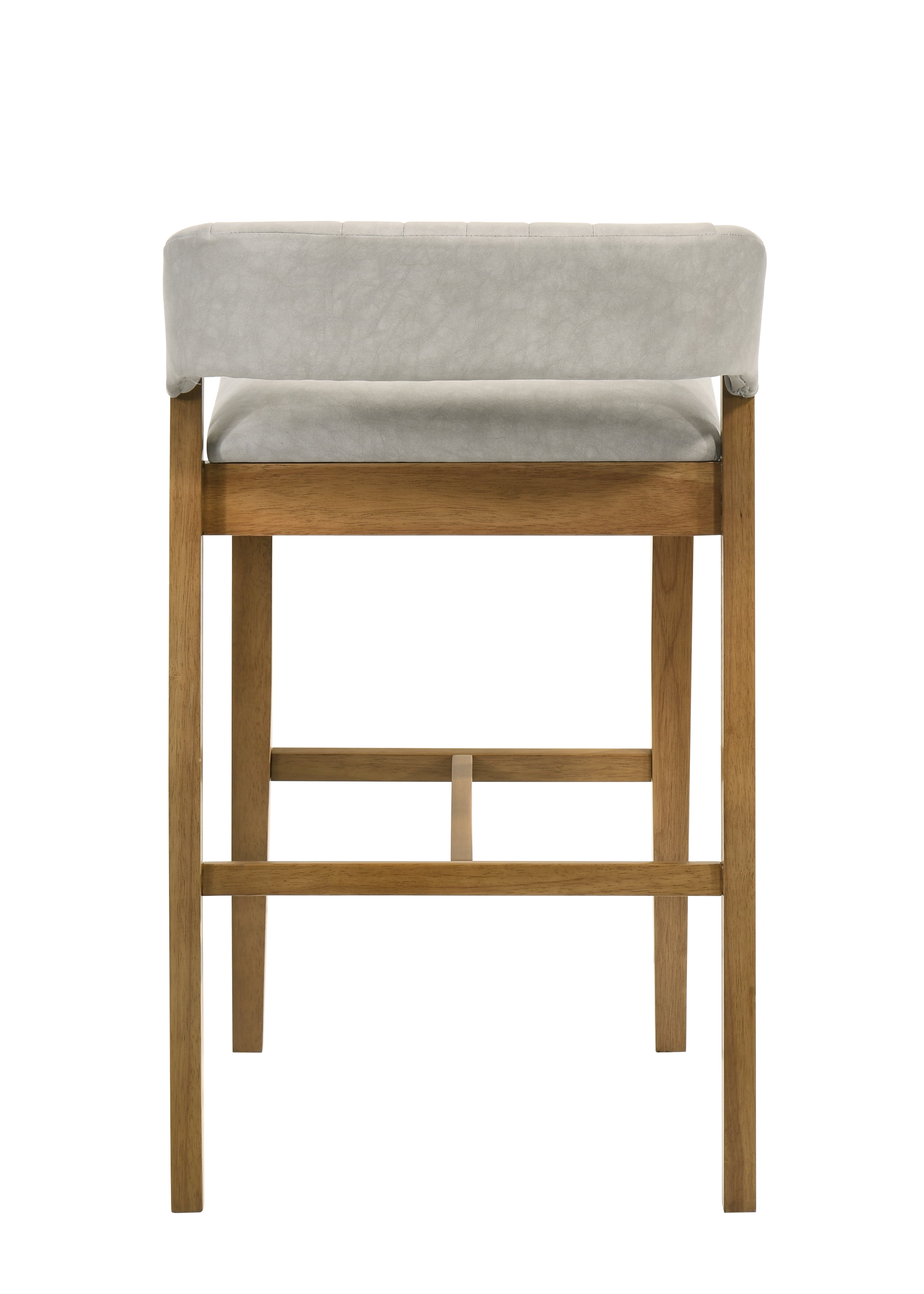 Landyn 26 in. Amber Glow Counter Height Rubberwood Barstool with Grey Fabric Seat - Set of 4