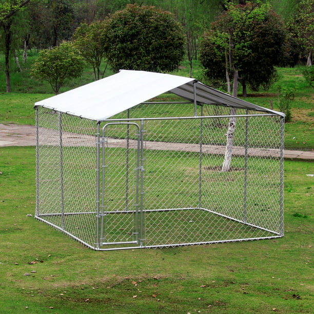 Outdoor Square 12 Gauge Chain Link Dog, Outdoor Dog Enclosures With Roof