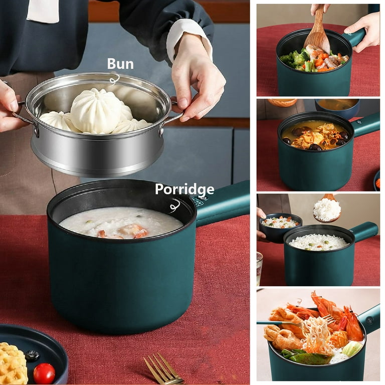 Pan Electric, Non-Stick Hot Pot Electric with Strainer, YOKEKON 2.64 Quart  Large Cooking Pan for Omelet, Soup, Fondue, Pasta, Steak, Perfect for Dorm  and Camping, Steamer, White : : Home