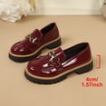 thumbnail image 4 of Black Platform Loafers for Women - Women's Slip-On Faux Leather Loafers, Chunky Comfort Shoes for Work & Dressy Occasions Size 36-43 Wine, 4 of 6