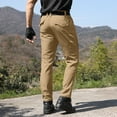 thumbnail image 4 of Havenx Men's Fleece Lined Military Pants Ripstop Waterproof Cargo Trousers Elastic Waistband Stretch Cargo Pants Multi Pocket Fleece Lined Athletic Comfy Fit Outdoor Travel Clothing,Khaki S, 4 of 6