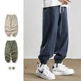 thumbnail image 2 of Pantalones cargo japoneses de otoño 2023 para hombre, pantalones deportivos informales con apliques de letras y cordón, pantalones holgados de gran tamaño Y2K para la calle, 2 of 5