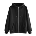 thumbnail image 5 of Zip Up Hoodie Women Long Sleeve Fall Winter Oversized Sweatshirts Zipper Oversized Cute Jackets with Pockets, 5 of 5