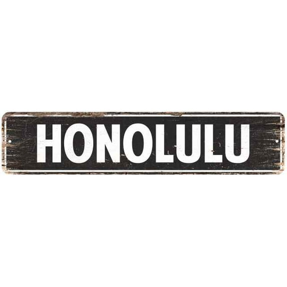 HONOLULU Gift Cities Metal Signs Home Decor Gift 4x18 204180004052