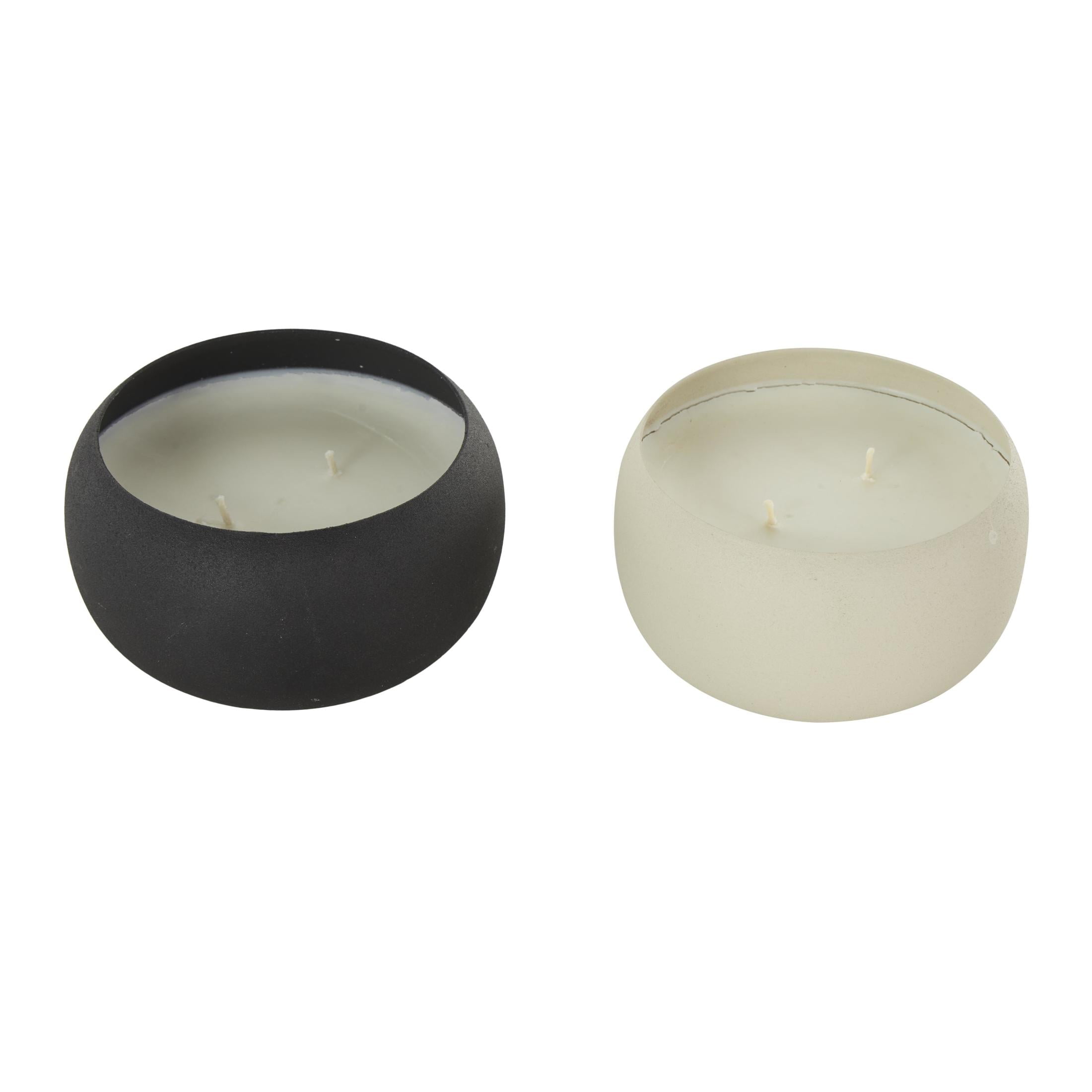 DecMode 2 Holder Multi Colored Metal Apple Cinnamon/ Eucalyptus Spa Scented Textured 11oz 2 Wick Candle with White Wax, (Set of 2)