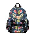 thumbnail image 2 of Floral and Leopard Print Student Backpack Adjustable Shoulder Straps Chest Strap Lightweight Durable Bookbag for Student and Students, 2 of 3