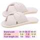 thumbnail image 2 of Pantuflas de pana con tiras cruzadas para mujer, antideslizantes, para interiores, para parejas (Beige 40-41), 2 of 7