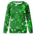thumbnail image 4 of TrendVibe365 St Patricks Day Women's Sweatshirts Long Sleeve Plus Size Green Long Sleeve with Crew Neck Polyester No Hood Casual St. Patricks Day Blouse Tops for Irish Themed Gifts 4XL, 4 of 7
