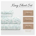 thumbnail image 2 of Double-Brushed Patterned Microfiber King Sheet Set 4 Piece – Oeko-TEX Certified Ultra Soft & Wrinkle-Free - 16" Deep Pocket Sheets - Easy Care King Size - of Vines Light Blue, 2 of 8