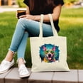 thumbnail image 3 of Hippie Bull Terrier Portrait oil painting Watercolor Tie-dye Vintage Canvas Tote Bag Bully Dog Lovers Gifts Idea Reusable Shopping Grocery Bag - 00015, 3 of 5