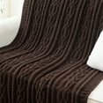 thumbnail image 5 of Battilo Dark Brown Throw Blanket for Couch,Soft Chocolate Brown Chenille Knit Throw Blanket,51"x67", 5 of 7