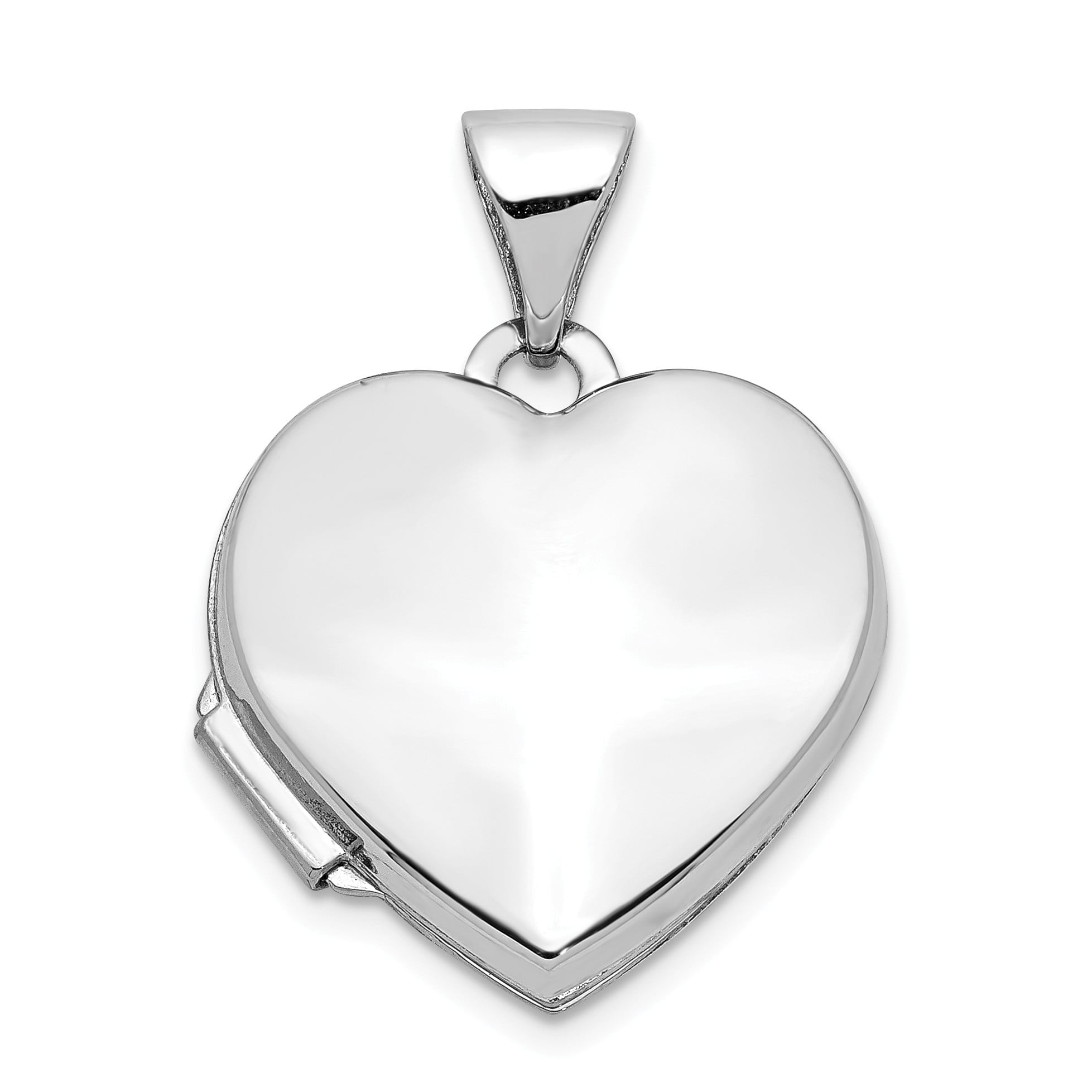 Bonyak Jewelry 14k White Gold Heart Shaped Locket
