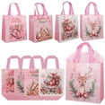 thumbnail image 2 of 40pcs Christmas-themed gift bags, pink non-woven waterproof party gift bags, printed with Santa Claus and fawn patterns, suitable for wedding, carnival night, Thanksgiving, 2 of 9