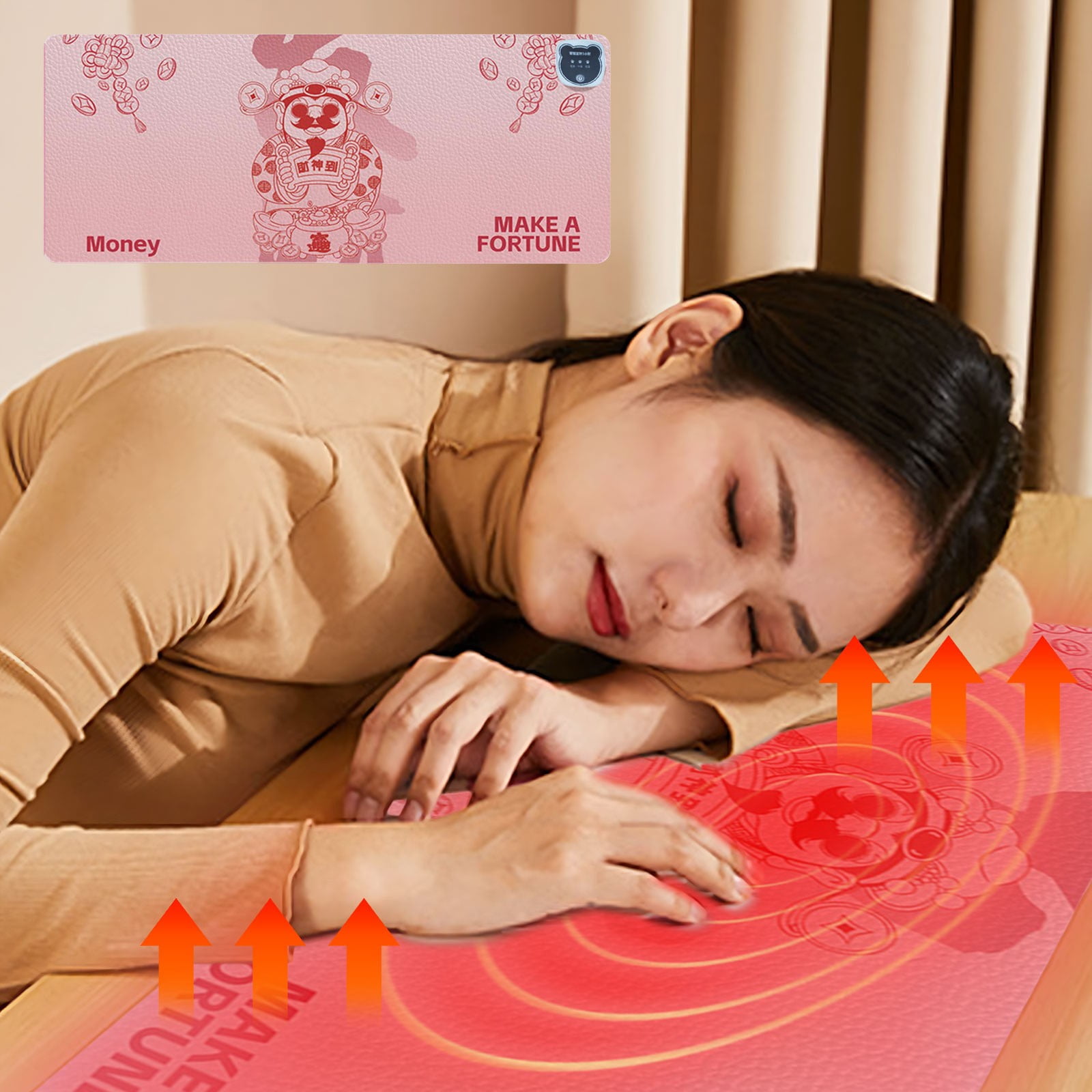 Heating Mouse Pad, Large Heating Table Pad, Office Computer Desktop Heating Pad, Convenient for Daily Use, Comfortable and Warm(D)