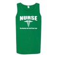 thumbnail image 2 of Nurse the Hardest Job You'll Ever Love | Mens Pop Culture Graphic Tank Top, Kelly, X-Large, 2 of 3