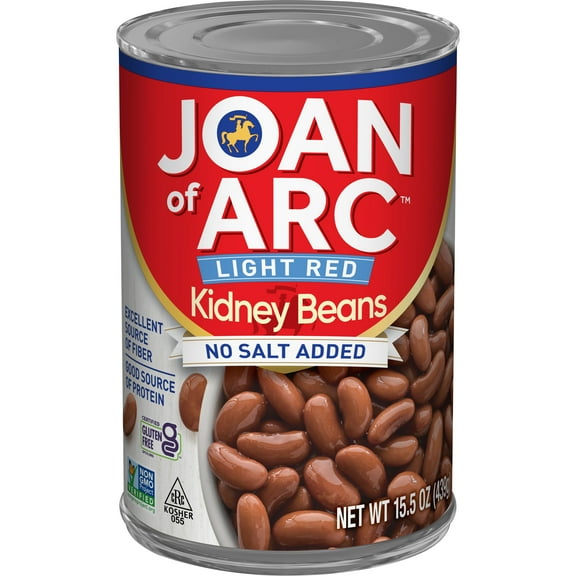 Joan of Arc No Salt Added Light Red Kidney Beans, 15.5 oz, Can