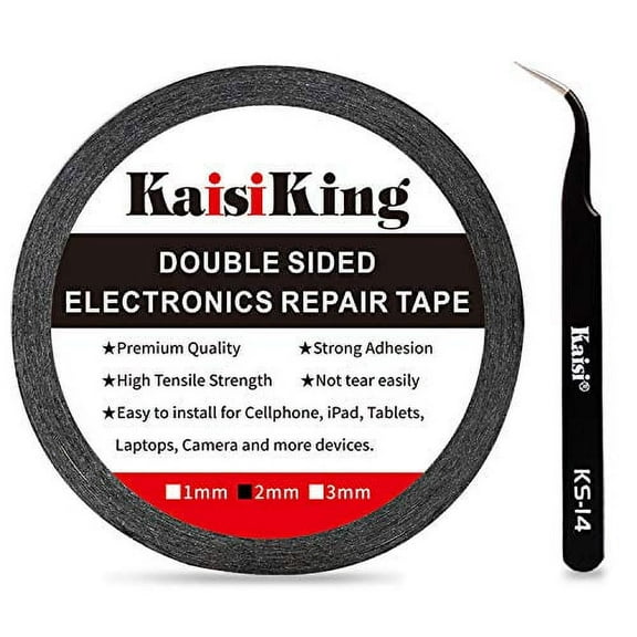 Kaisiking 2mm LCD Touch Screen Repair Tape Phone Screen Adhesive Tape, with Tweezers