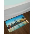 thumbnail image 2 of Cincinnati Bath Mat, Overview of the City Nighttime at Dusk Twilight Bridge Ohio River Waterfront, Plush Bathroom Decor Mat with Non Slip Backing, 29.5" X 17.5", Multicolor, by Ambesonne, 2 of 2