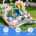 thumbnail image 5 of Ktaxon 11-in-1 Inflatable Bounce House with Water Slide, Kiosk Theme Water Park for Kids Backyard, 750W Blower Included, 5 of 13