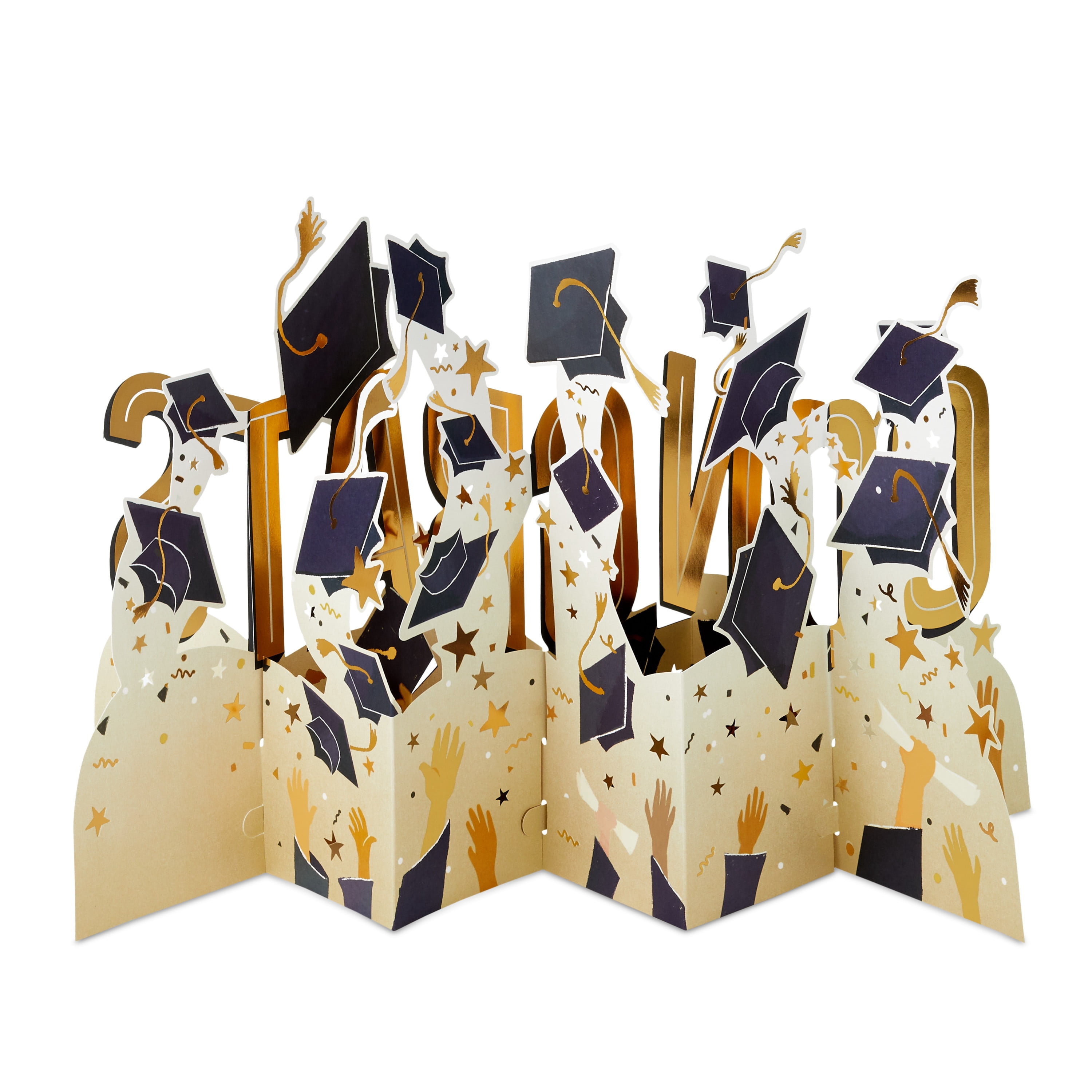 Hallmark Paper Wonder Jumbo 3D Pop-Up Graduation Card (Congrats With Grad Caps)