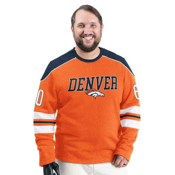 Men's G-III Sports by Carl Banks Orange Denver Broncos Adaptive Lord Stanley Crewneck Sweatshirt