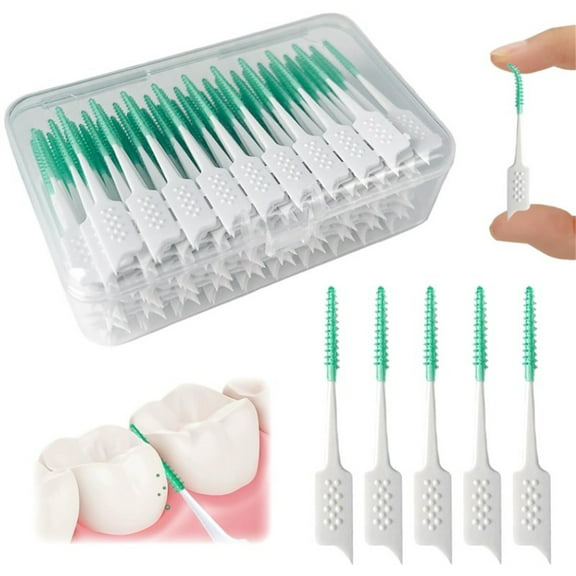 Soft Silicone Interdental Brush 150 Pcs,Healthy Straight Braces Brush,Corrective Interdental Brush,Portable Tooth Interdental Cleaner,Disposable Interdental Brush for Cleaning Teeth