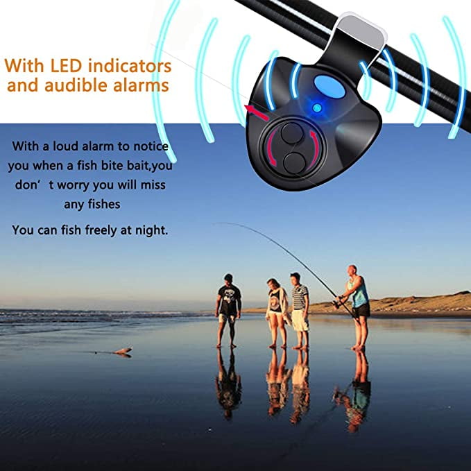 Kernelly Fishing Fish Bite Alarm Electronic Buzzer on Fishing Rod with Loud  Siren Daytime Night Indicator With Battery 
