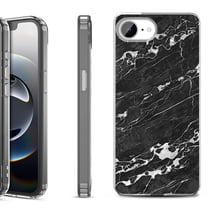 Shockproof Protective Phone Case for iPhone 16e, by OneToughShield - Marble B/W