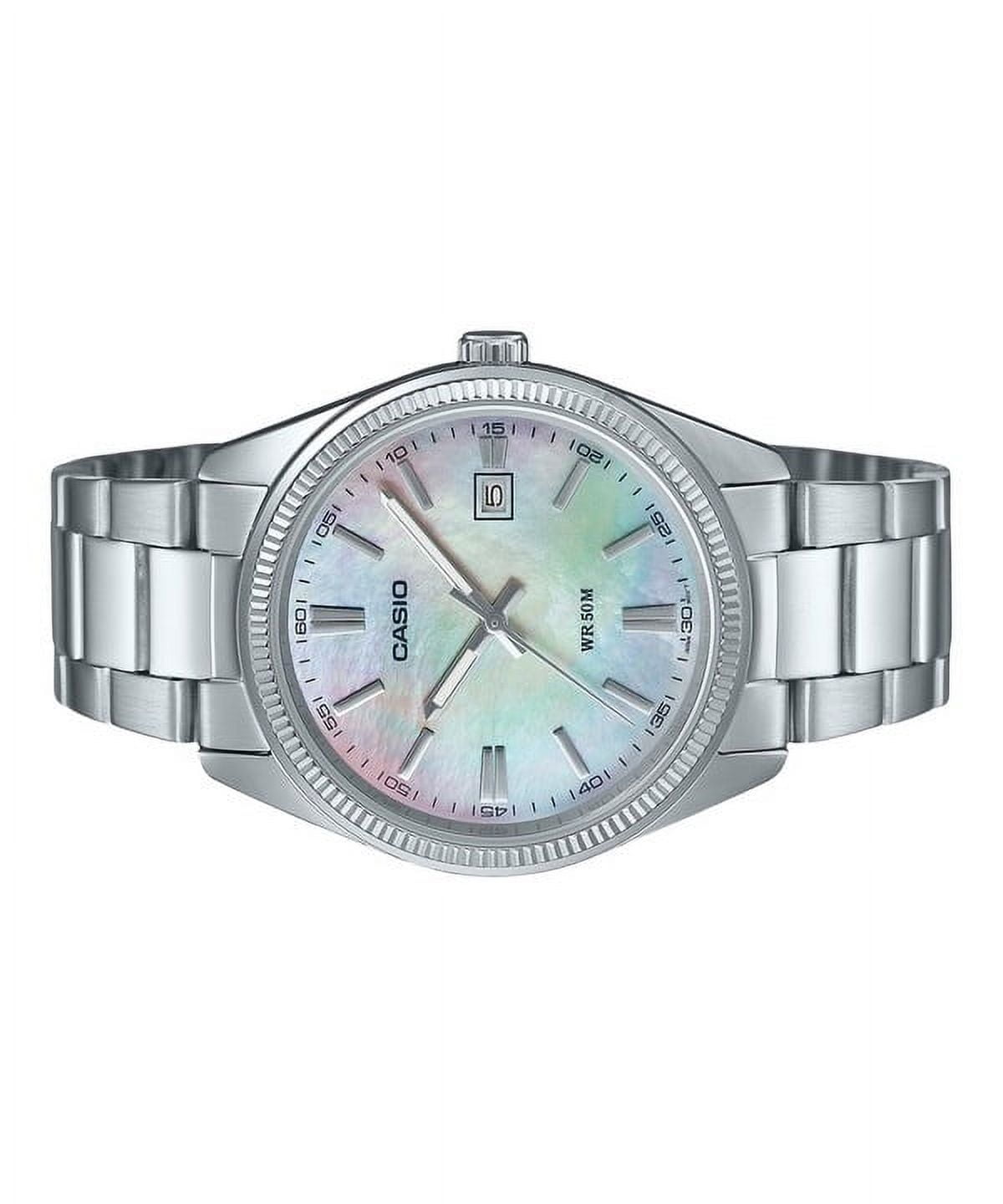 Casio MTP-1302DS-7AVDF Men's Analog Watch – White Dial with Stainless Steel Bracelet