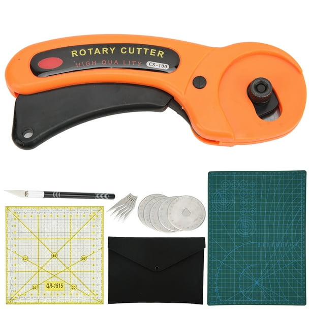 Cortador De Rodillos, Plástico Y Acero Inoxidable, Kit De Placa De Corte De Tela De 15 Piezas, Juego De Cortador De Tela Ergonómico Para Aula, Sala De Manualidades, Hogar,