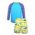 thumbnail image 5 of Kiijoy Boys Swimsuit Shark Print Long Sleeve Swim Shirt & Shorts Bathing Suit, Sizes 3-7, 5 of 8