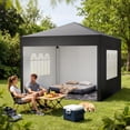thumbnail image 2 of SUGIFT 10x10 Pop Up Canopy Tent with Sidewalls, Instant Party Tent for Patio, Camping, Backyard and Outdoor Events, Black, 2 of 9