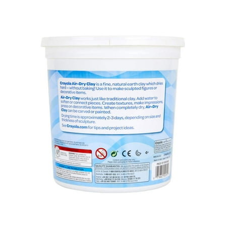 Crayola Air Dry Clay, Natural White Modeling Clay, 5 lb Bucket