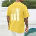 thumbnail image 3 of VgaVtl Big and Tall T-Shirt for Men American Flag Independence Day Short Sleeve Mens Shirts Summer Retro Vacation Yellow Shirts, 3 of 5
