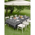 thumbnail image 4 of Outdoor Tablecloths with Umbrella Hole & Zipper, Black Flowers Tablecloth Rectangle 60x84 Inch, Spring Floral Farmhouse Retro Art Waterproof Table Cloth, Patio/Pool/Picnic Table Covers, 4 of 8