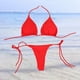 thumbnail image 1 of Traje de baño de dos piezas para mujer Traje de baño de dos piezas con cuello halter sexy Ropa de playa de spandex sólido FLhrweasw  Nuevo, 1 of 6