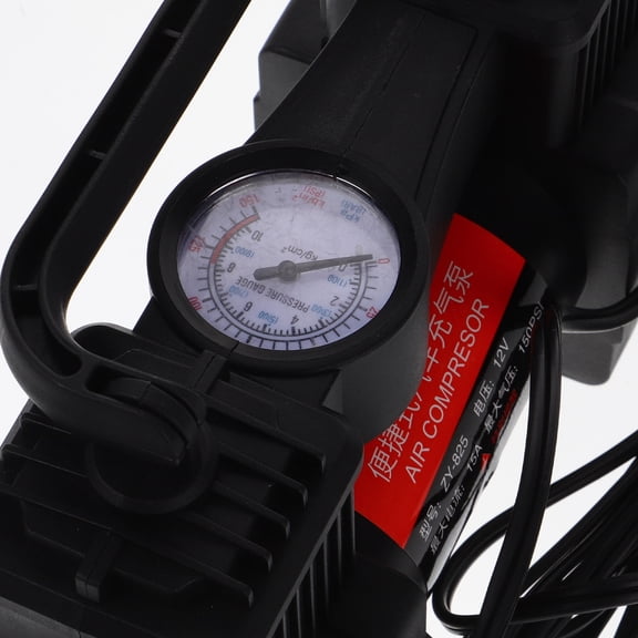 UPOUART Portable Tire Inflator Air Compressor with Pressure Gauge, Black - Car, Bike, and Inflatable Pump