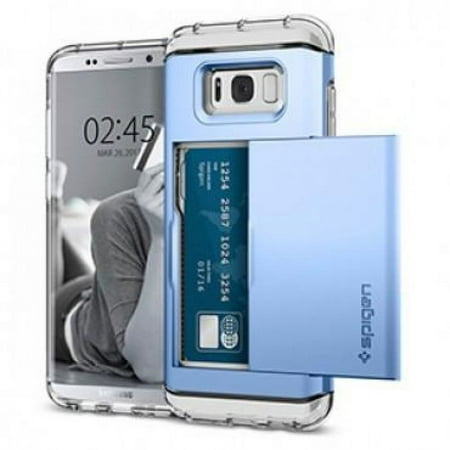 Spigen Crystal Wallet Designed for Samsung Galaxy S8+ Plus Case - Blue Coral