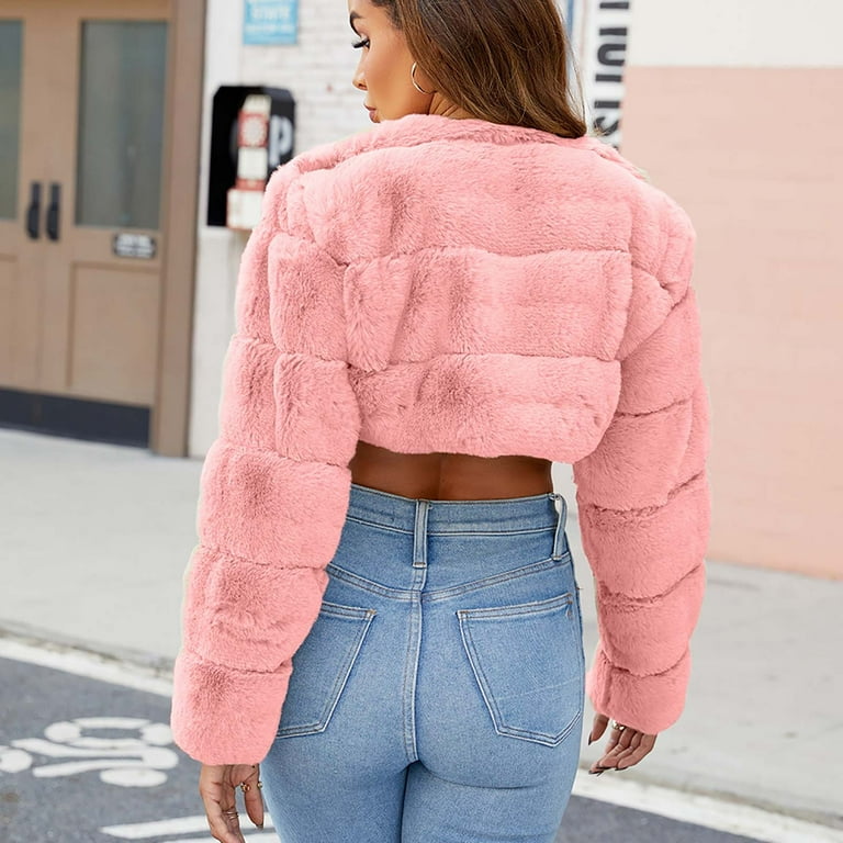 BiZtdJrK Sale Of The Day Faux Fur Coats for Women Laple Neck