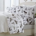 thumbnail image 5 of Great Bay Home Printed Velvet Plush Warm and Cozy Fleece Sheet Set  (Queen, Moose), 5 of 6