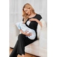 thumbnail image 5 of EKOUAER Women's Maternity Nursing Pajamas Sets Short Sleeve Postpartum Pregnancy Pajama for Hospital Breastfeeding PJS with Pants, 5 of 7