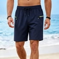 thumbnail image 2 of Besolor Mens Workout Shorts Straight Leg Elastic Wisted Drawstring Casual Lightweight Athletic Running Shorts with Pockets(3X-Large,Dark Blue), 2 of 7