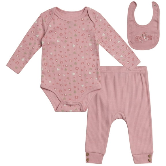 Millie & Myles Infant Pants Set - Baby Clothes for Boys and Girls with Bib and Long Sleeve Bodysuit