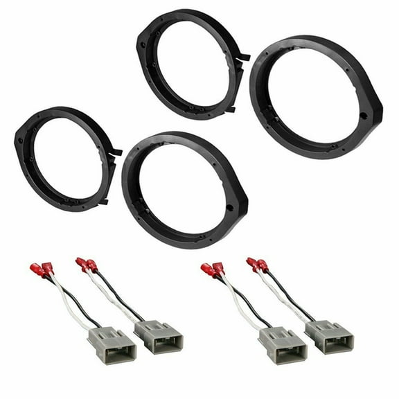 Honda 6.5" Or 6.75" Speaker Adapter 2 Pair With Speaker Harness Front And Rear