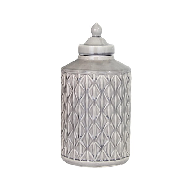 Jarrón de porcelana Ginger Jar Centerpiece con tapa. Jarrón decorativo para flores. 36x18.5cm