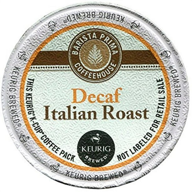 barista prima coffeehouse 6624 decaf italian roast coffee kcups, 24
