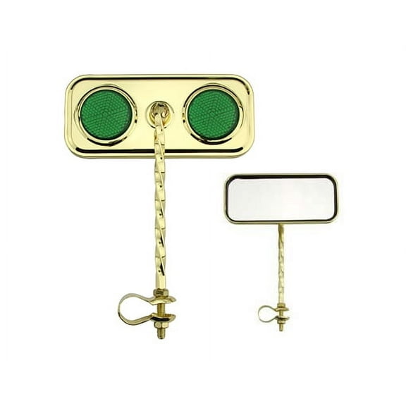 Rectangle Twisted Mirror Gold Green Reflectors.