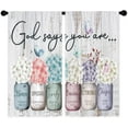 thumbnail image 6 of Farmhouse Floral Inspirational Bible Curtains, Flower Window Curtains 42x63 Inch for Bedroom Living Room Decor, Mason Jar Christian Drapes Treatment Draperies Fabric Rod Pocket (2 Panels, 6 of 6